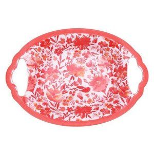 The Pioneer Woman Painterly Floral Melamine Oval Serve Bowl Coral New